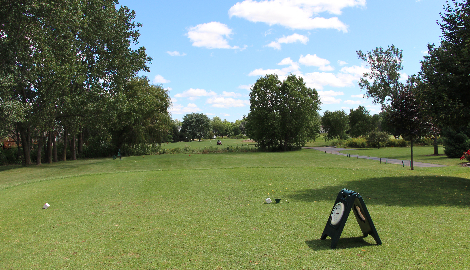 tee box looking out into the fairway