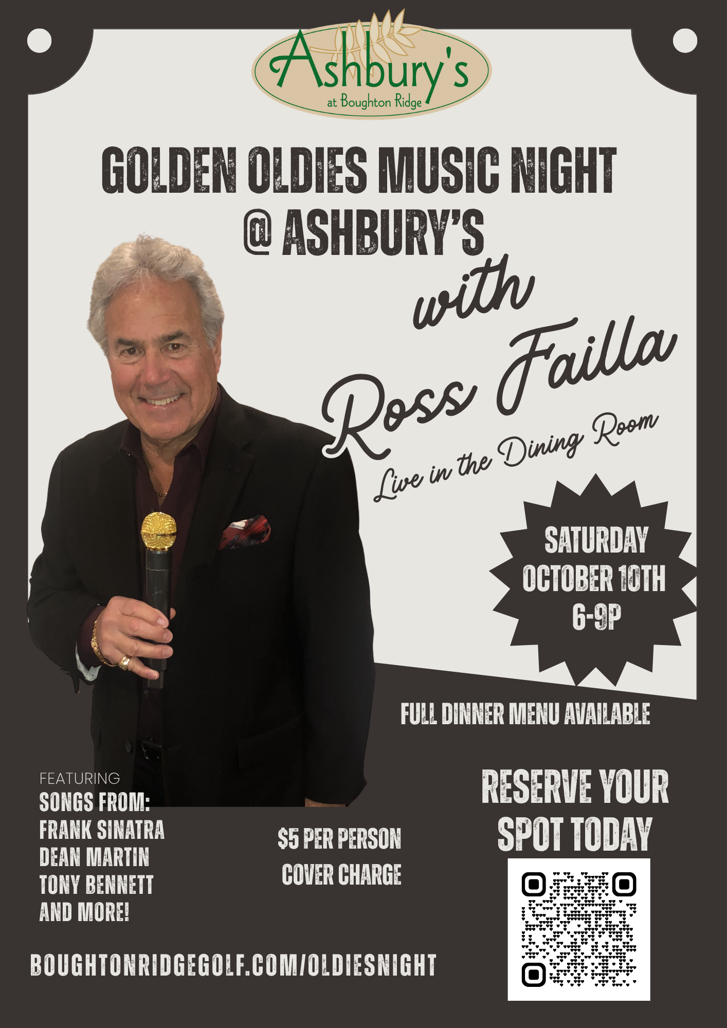 Golden Oldies Music Night 10/10/26